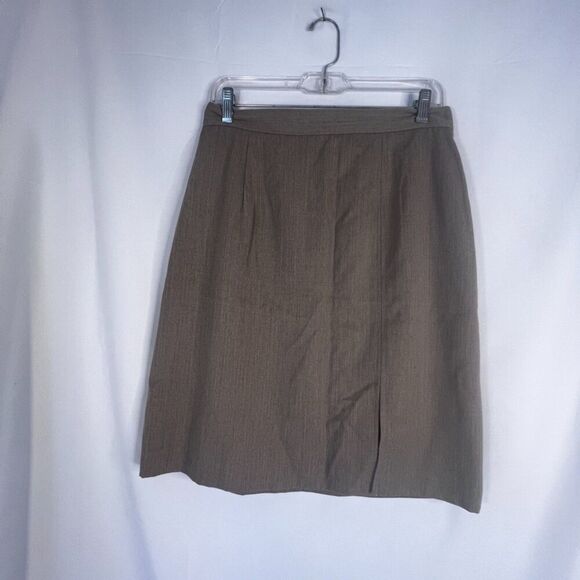 Bridgetown Collection Vintage Light Brown 100% Wool Aline Knee Length Skirt 14* - Picture 7 of 7